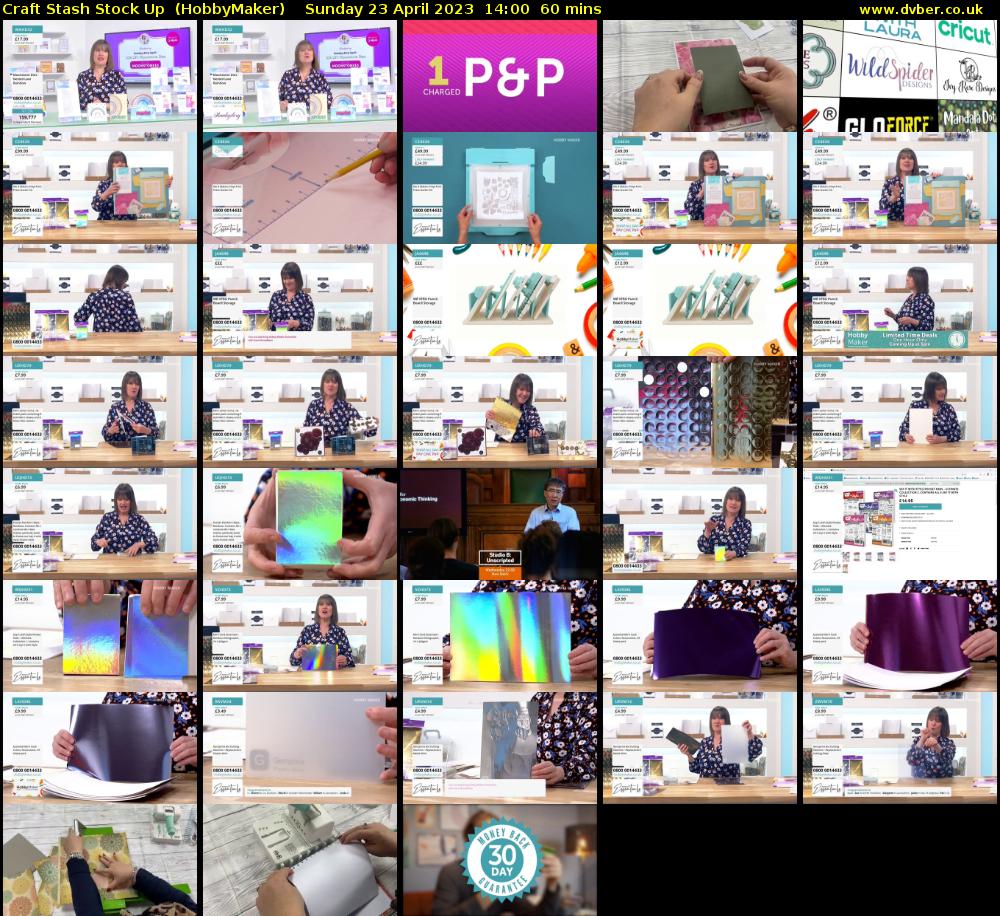 Craft Stash Stock Up  (HobbyMaker) Sunday 23 April 2023 14:00 - 15:00
