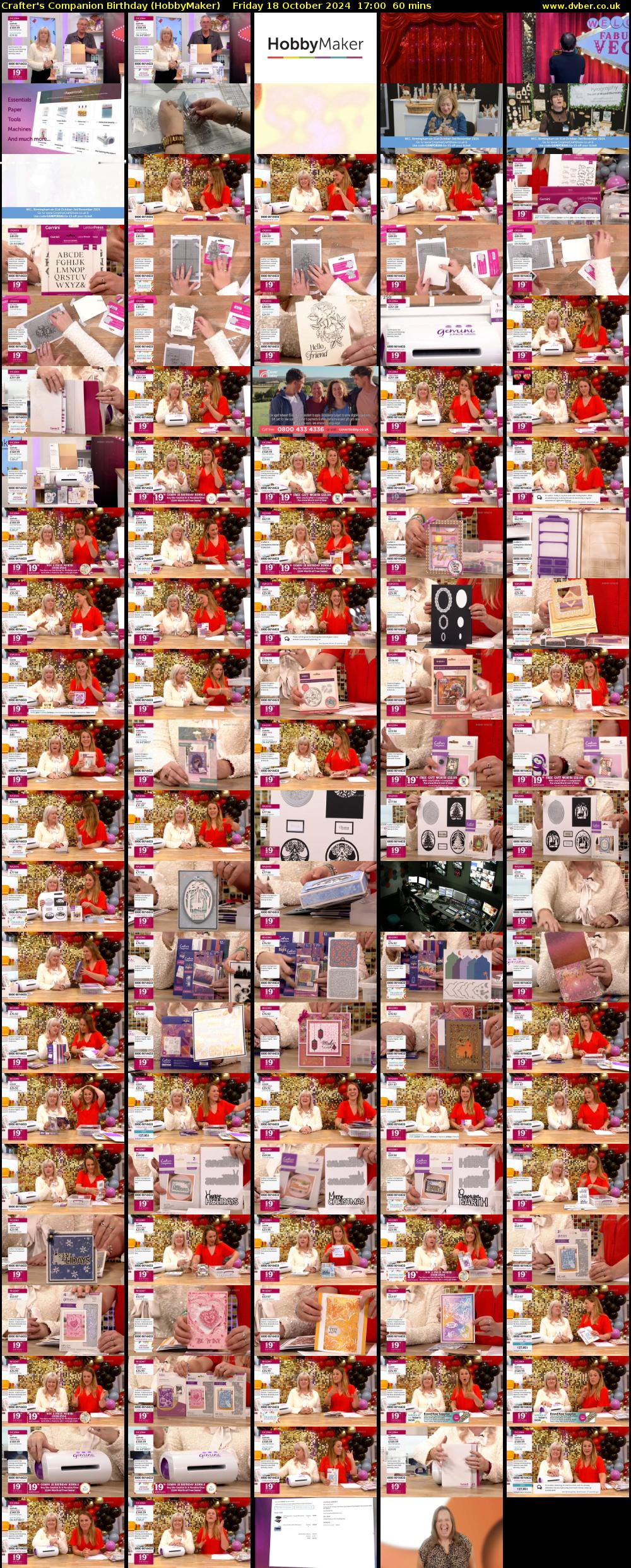 Crafter's Companion Birthday (HobbyMaker) Friday 18 October 2024 17:00 - 18:00