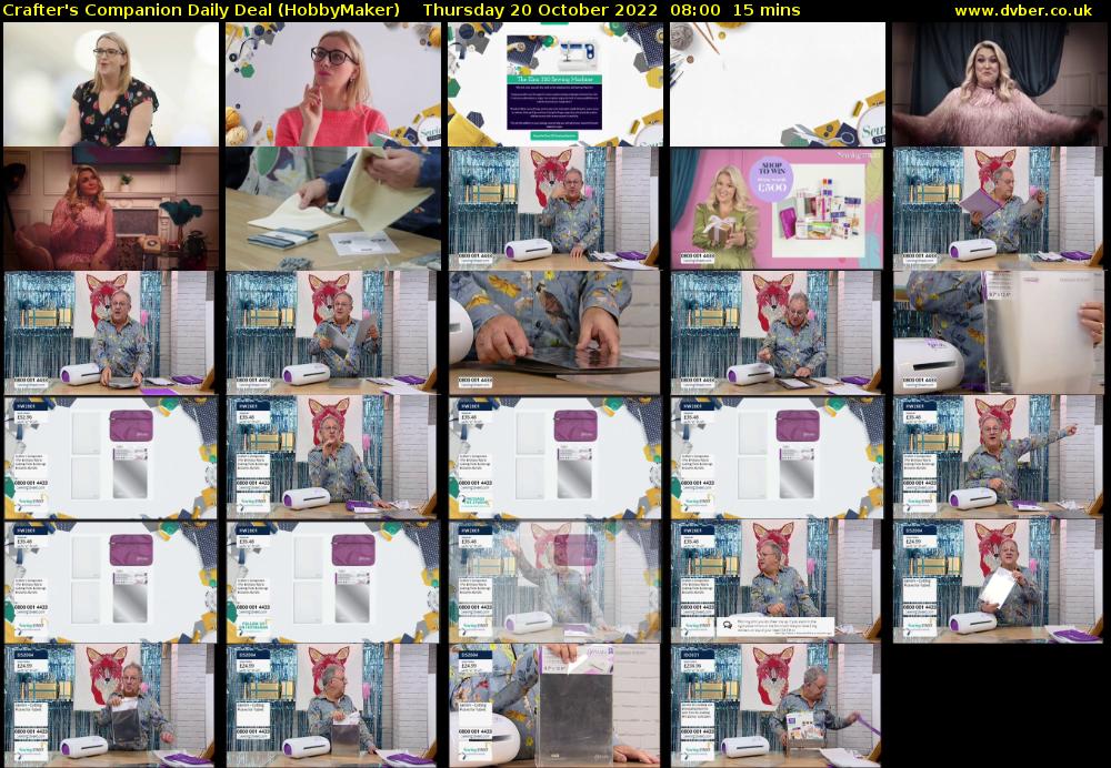 Crafter's Companion Daily Deal (HobbyMaker) Thursday 20 October 2022 08:00 - 08:15