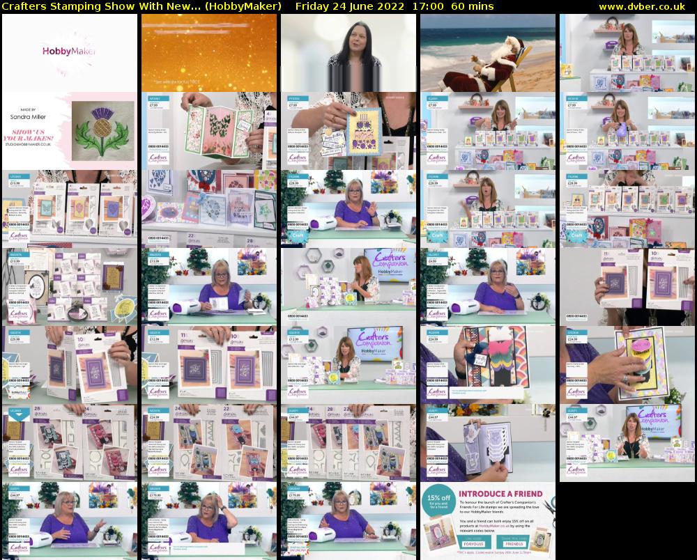 Crafters Stamping Show With New... (HobbyMaker) Friday 24 June 2022 17:00 - 18:00