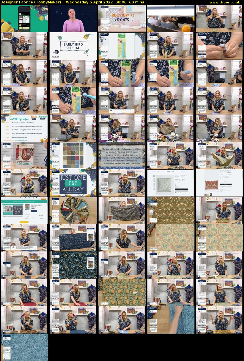 Designer Fabrics (HobbyMaker) Wednesday 6 April 2022 08:00 - 09:00