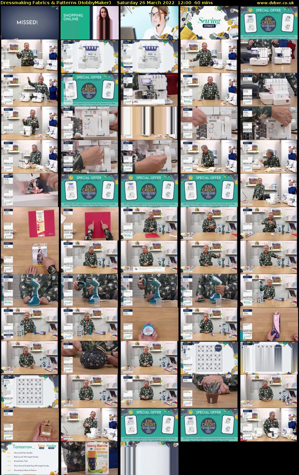 Dressmaking Fabrics & Patterns (HobbyMaker) Saturday 26 March 2022 12:00 - 13:00