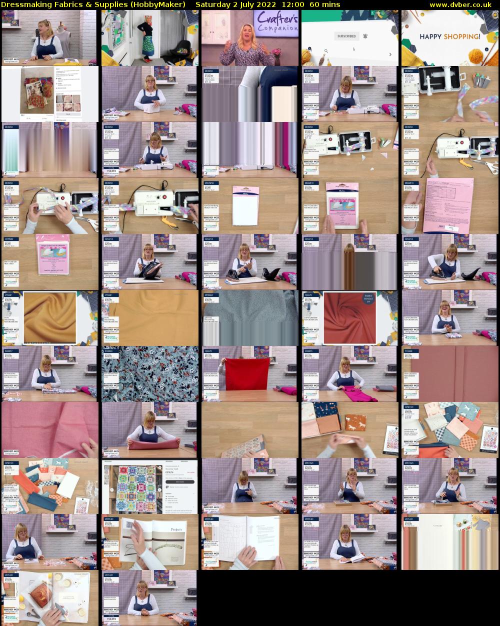Dressmaking Fabrics & Supplies (HobbyMaker) Saturday 2 July 2022 12:00 - 13:00