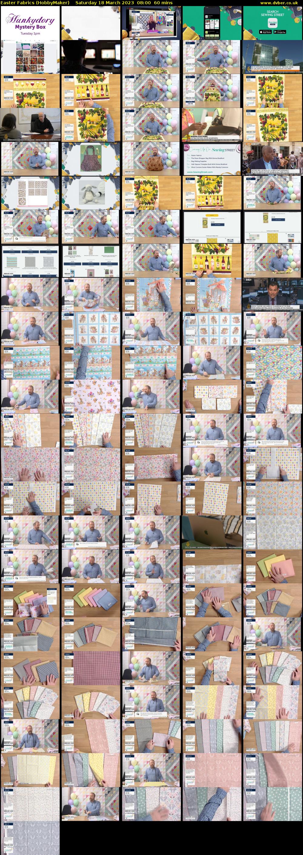 Easter Fabrics (HobbyMaker) Saturday 18 March 2023 08:00 - 09:00