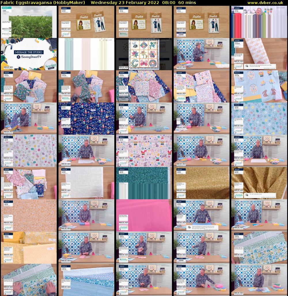 Fabric Eggstravagansa (HobbyMaker) Wednesday 23 February 2022 08:00 - 09:00