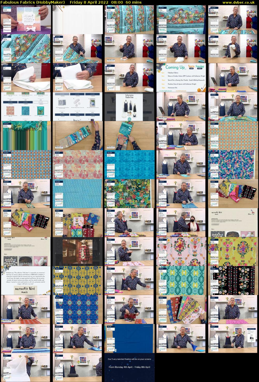 Fabulous Fabrics (HobbyMaker) Friday 8 April 2022 08:00 - 09:00