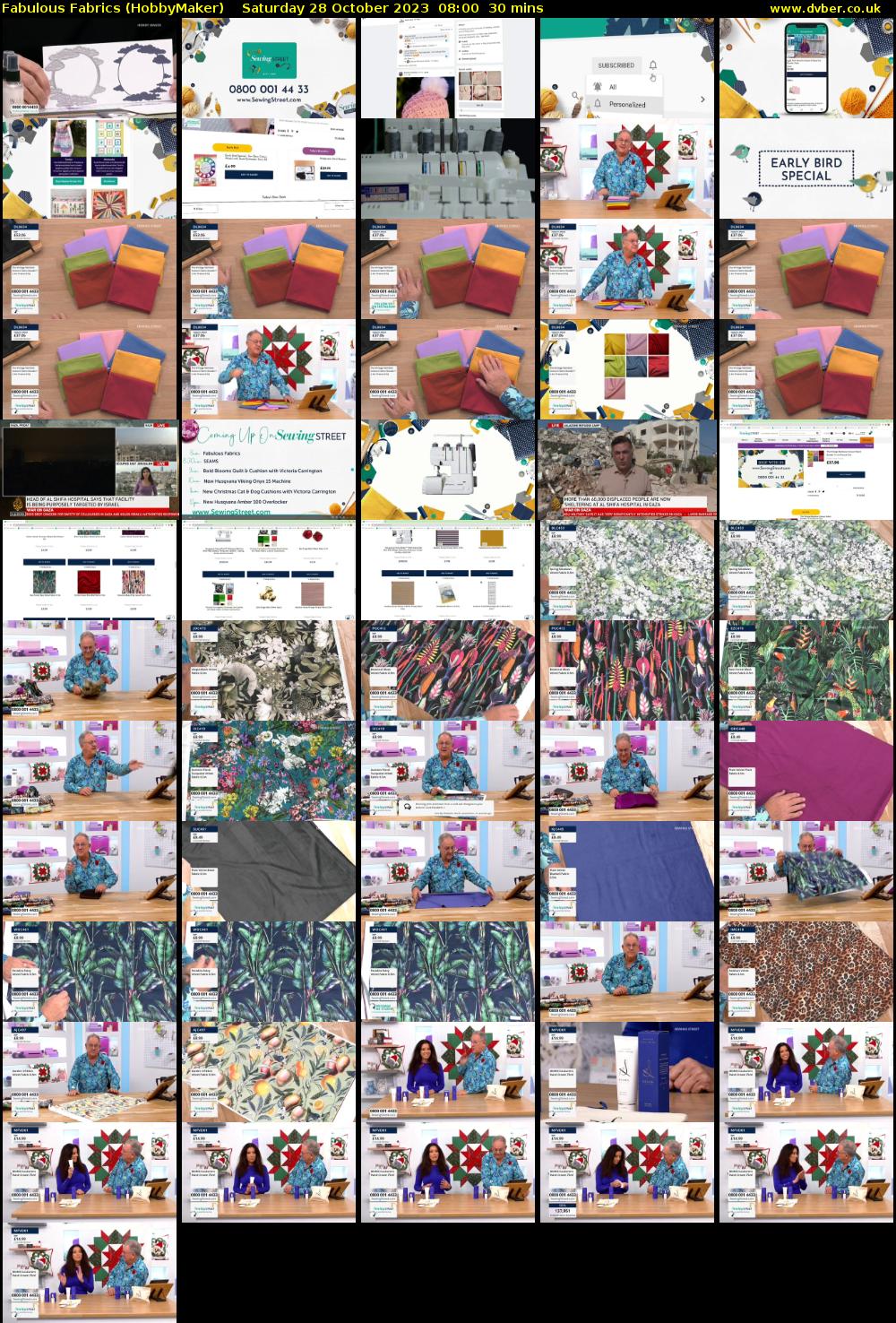 Fabulous Fabrics (HobbyMaker) Saturday 28 October 2023 08:00 - 08:30