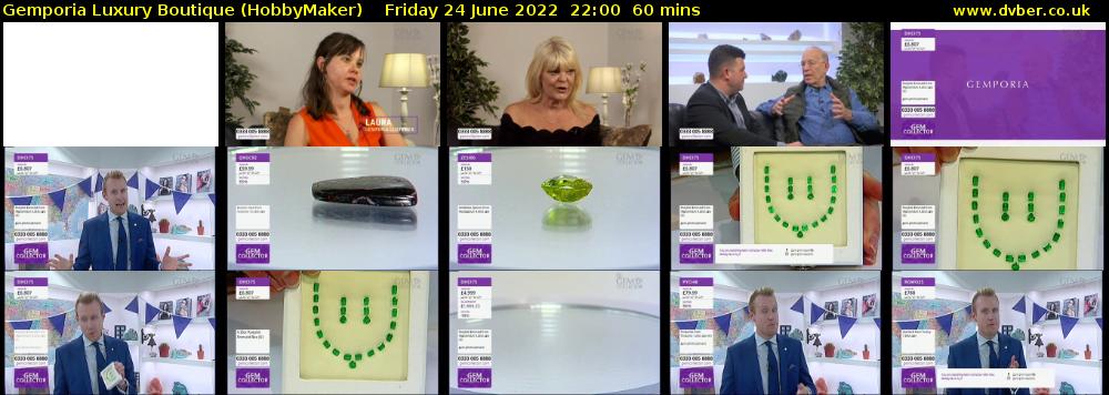 Gemporia Luxury Boutique (HobbyMaker) Friday 24 June 2022 22:00 - 23:00