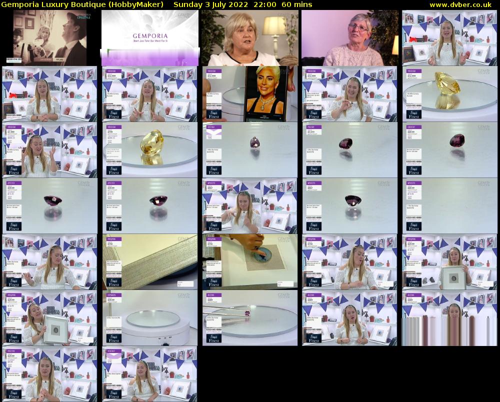 Gemporia Luxury Boutique (HobbyMaker) Sunday 3 July 2022 22:00 - 23:00