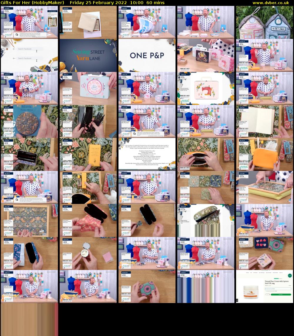 Gifts For Her (HobbyMaker) Friday 25 February 2022 10:00 - 11:00