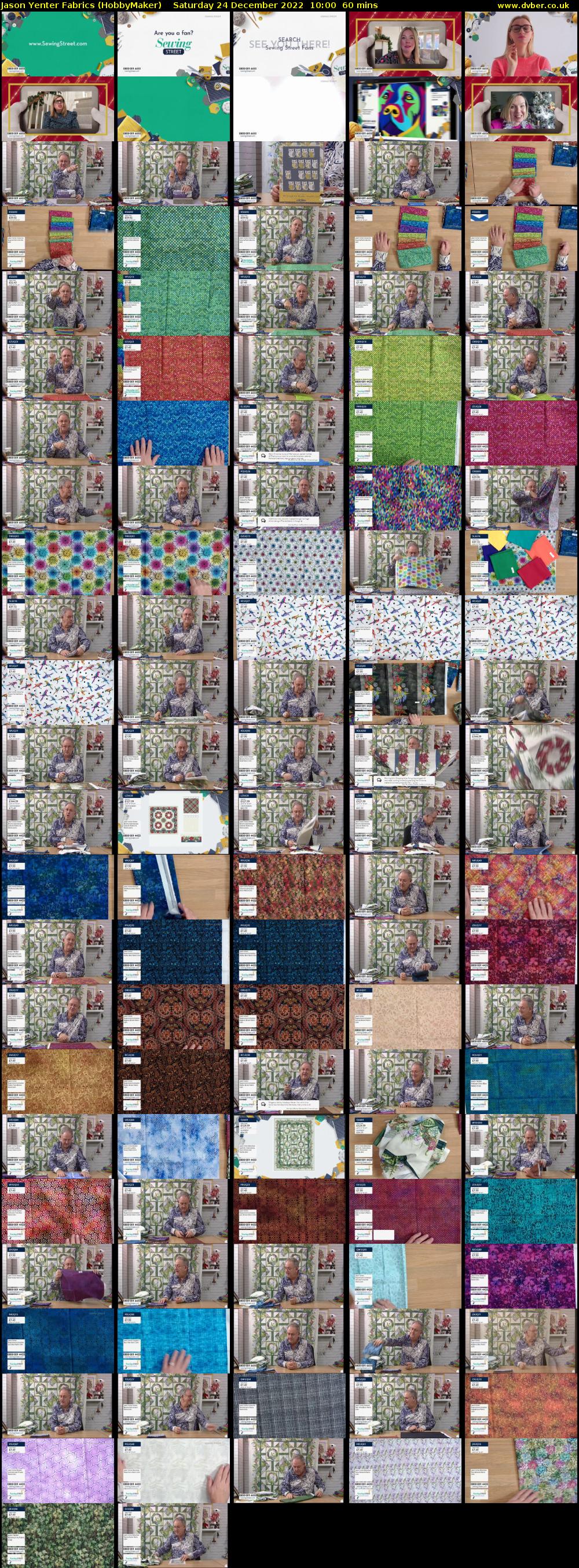 Jason Yenter Fabrics (HobbyMaker) Saturday 24 December 2022 10:00 - 11:00
