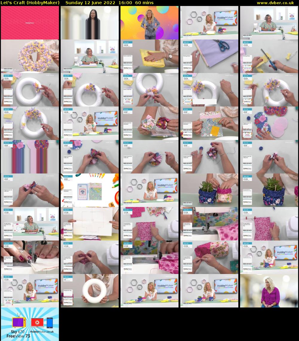 Let's Craft (HobbyMaker) Sunday 12 June 2022 16:00 - 17:00