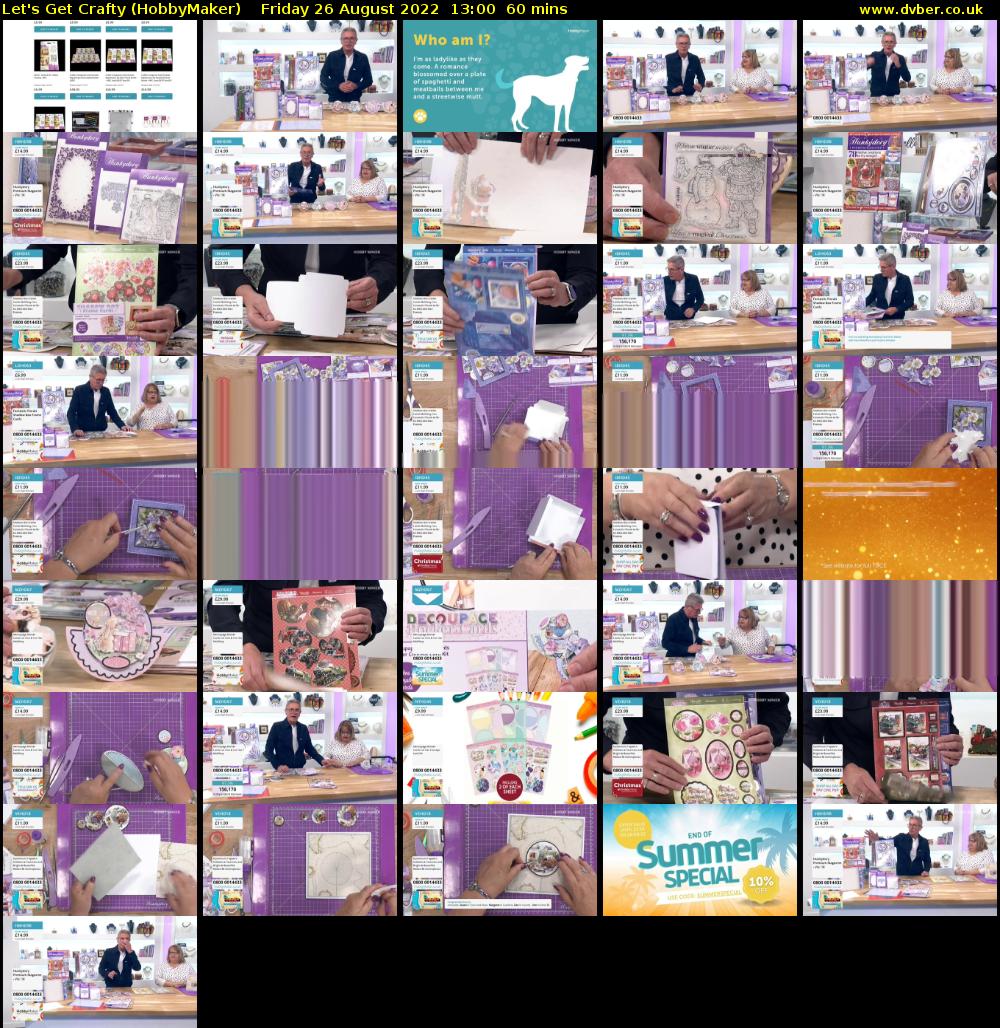 Let's Get crafty (HobbyMaker) Friday 26 August 2022 13:00 - 14:00