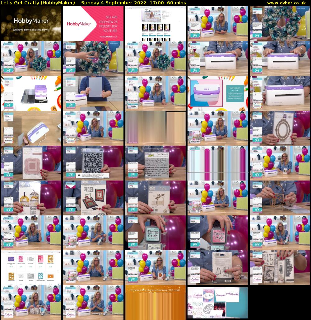 Let's Get crafty (HobbyMaker) Sunday 4 September 2022 17:00 - 18:00