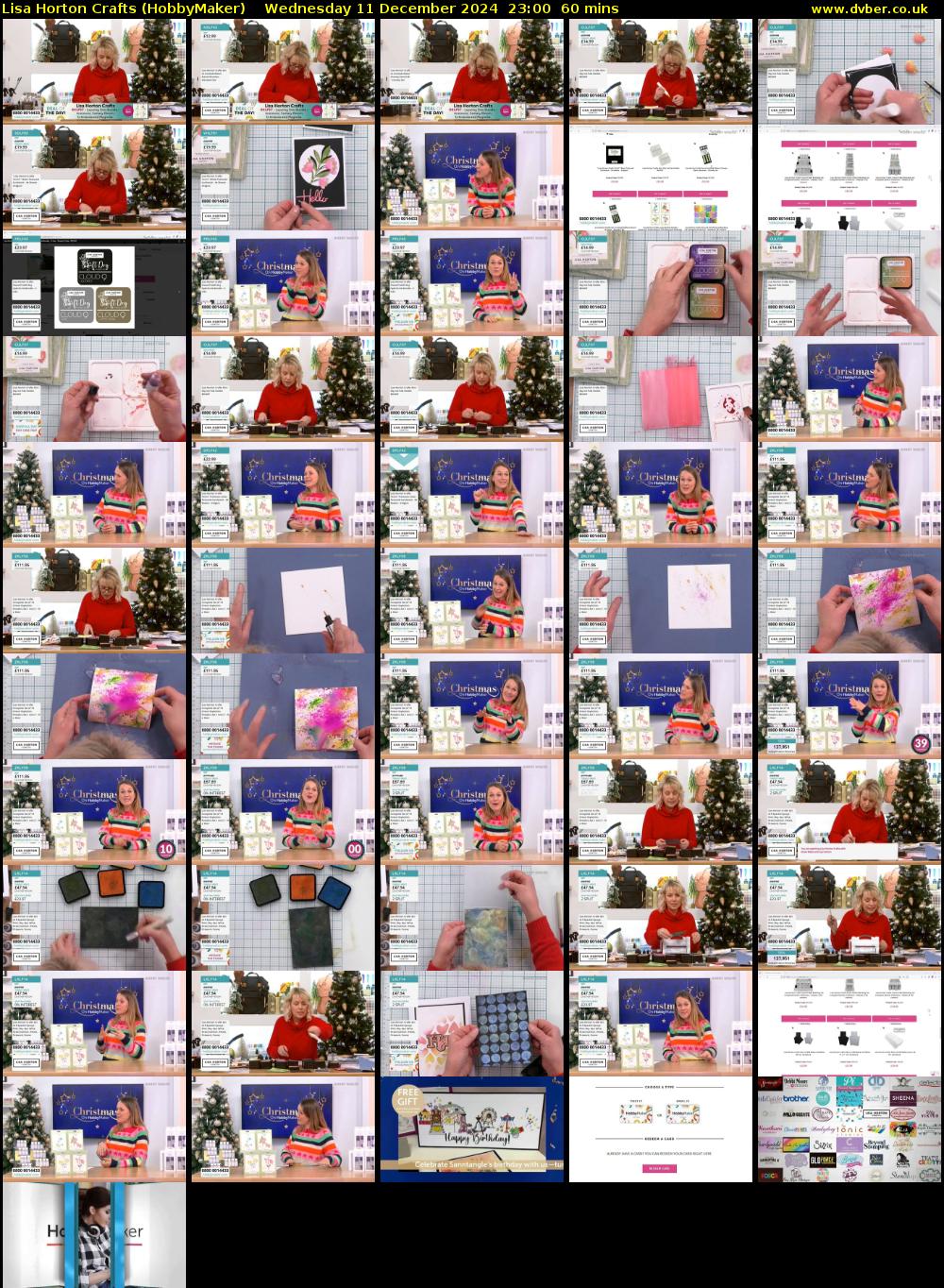 Lisa Horton Crafts (HobbyMaker) Wednesday 11 December 2024 23:00 - 00:00