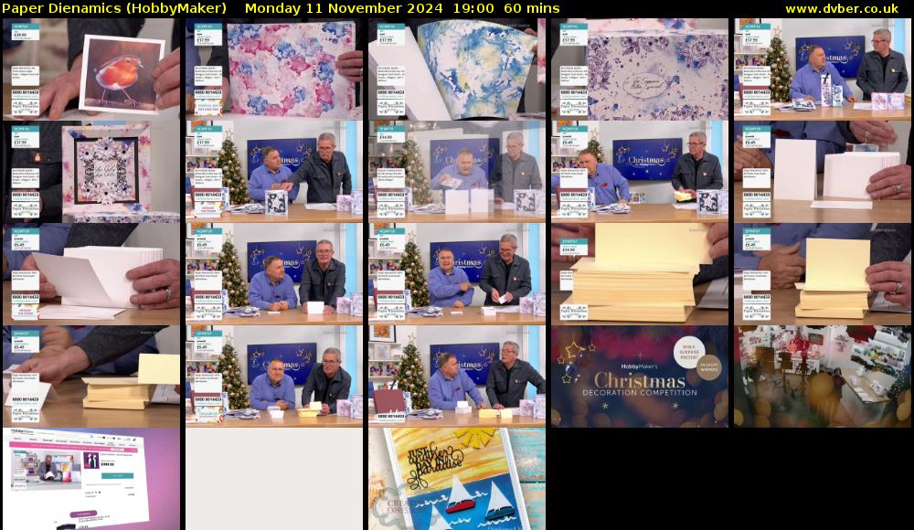 Paper Dienamics (HobbyMaker) Monday 11 November 2024 19:00 - 20:00
