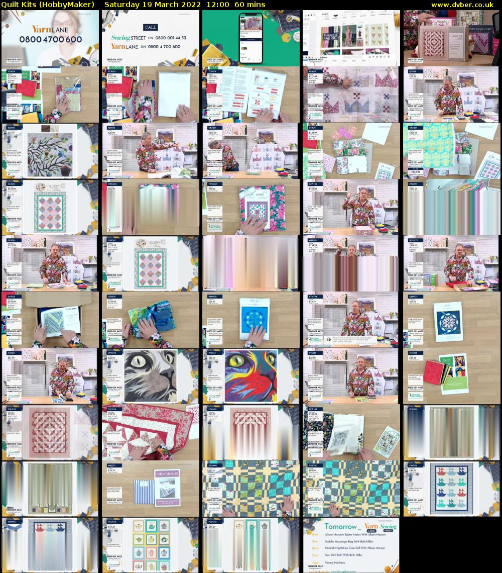 Quilt Kits (HobbyMaker) Saturday 19 March 2022 12:00 - 13:00
