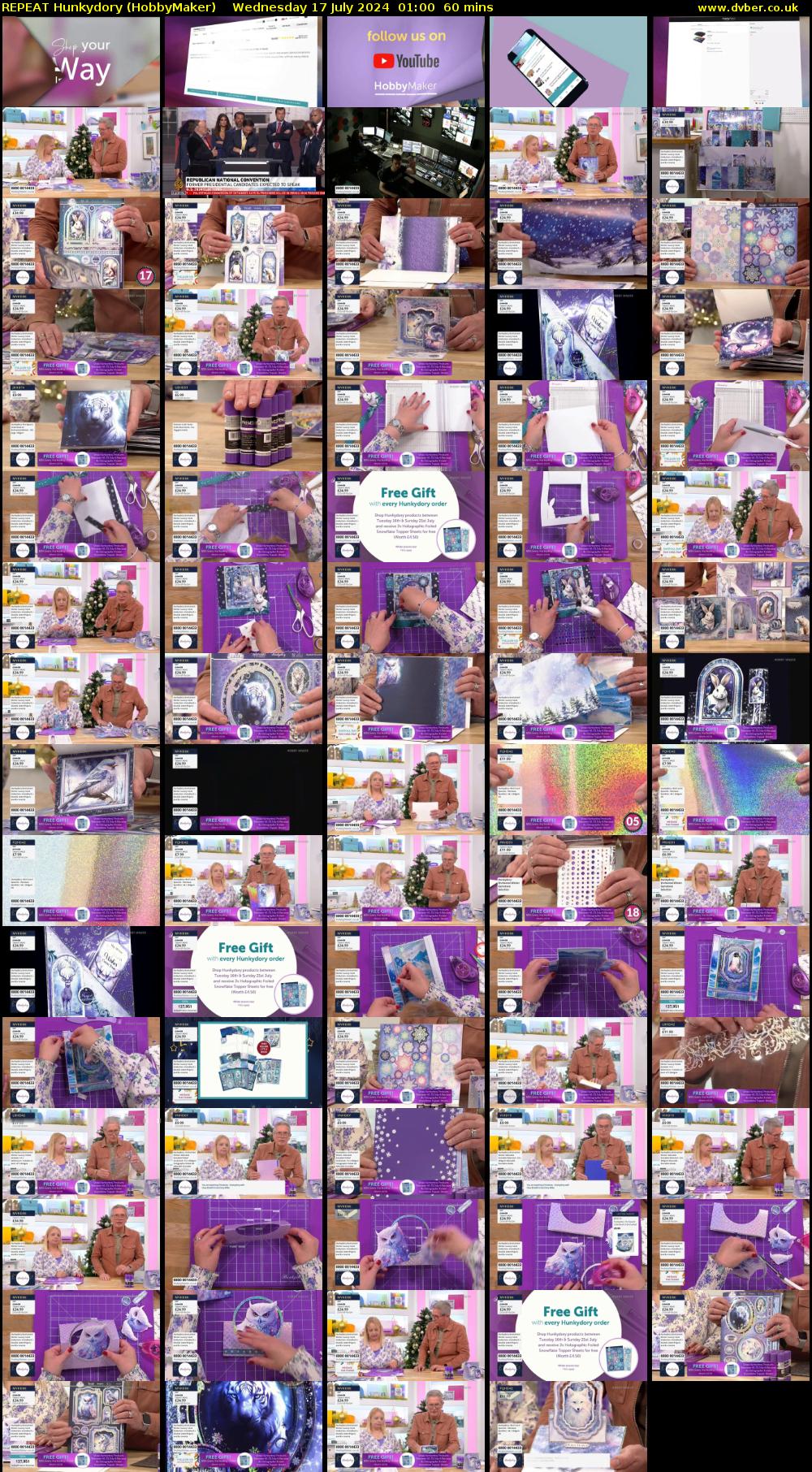 REPEAT Hunkydory (HobbyMaker) Wednesday 17 July 2024 01:00 - 02:00