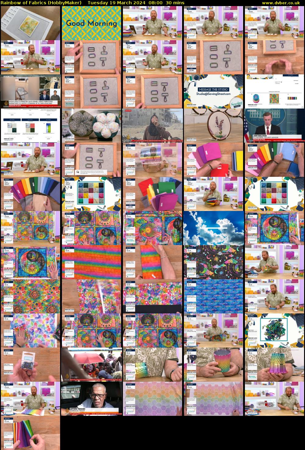 Rainbow of Fabrics (HobbyMaker) Tuesday 19 March 2024 08:00 - 08:30