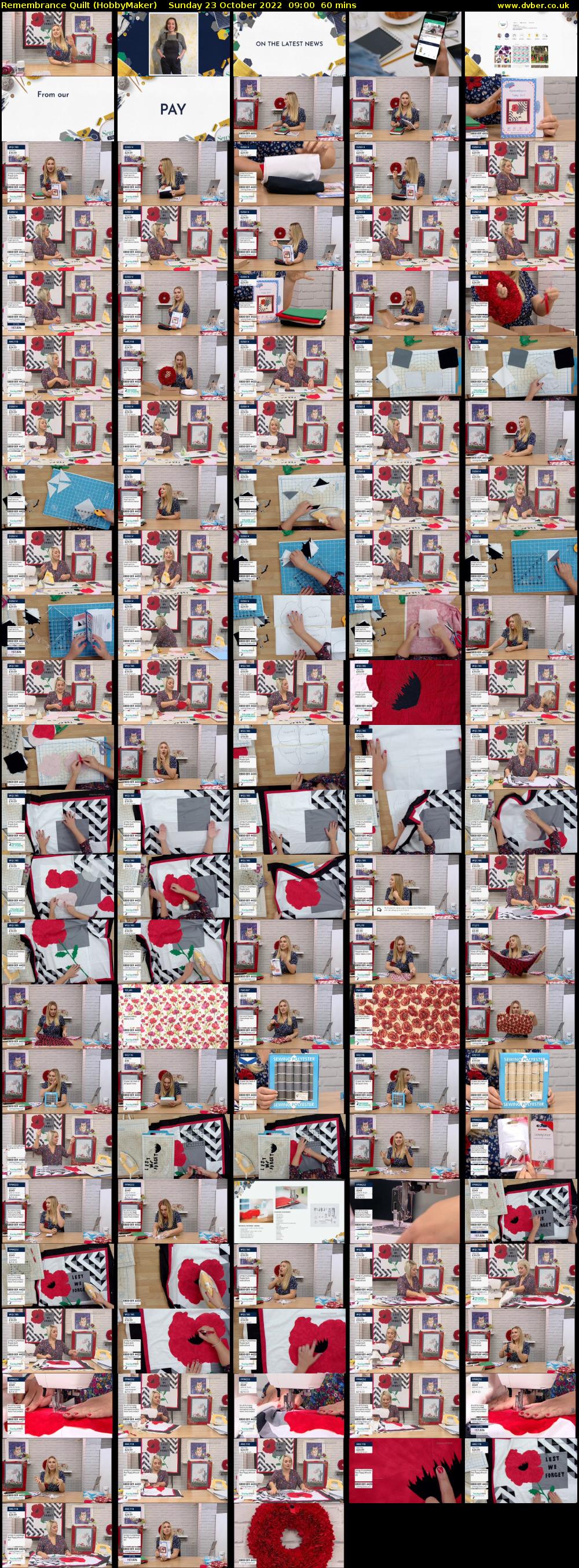 Remembrance Quilt (HobbyMaker) Sunday 23 October 2022 09:00 - 10:00