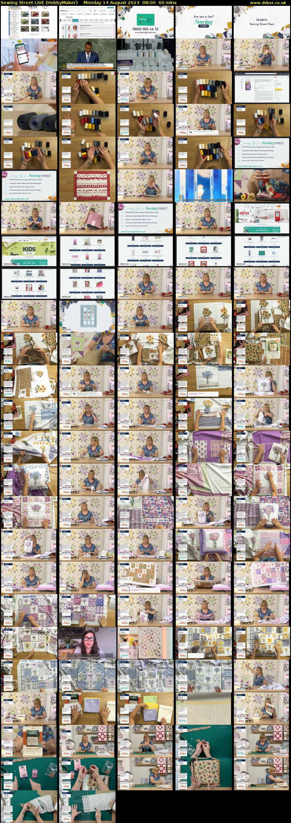 Sewing Street LIVE (HobbyMaker) Monday 14 August 2023 08:00 - 09:00