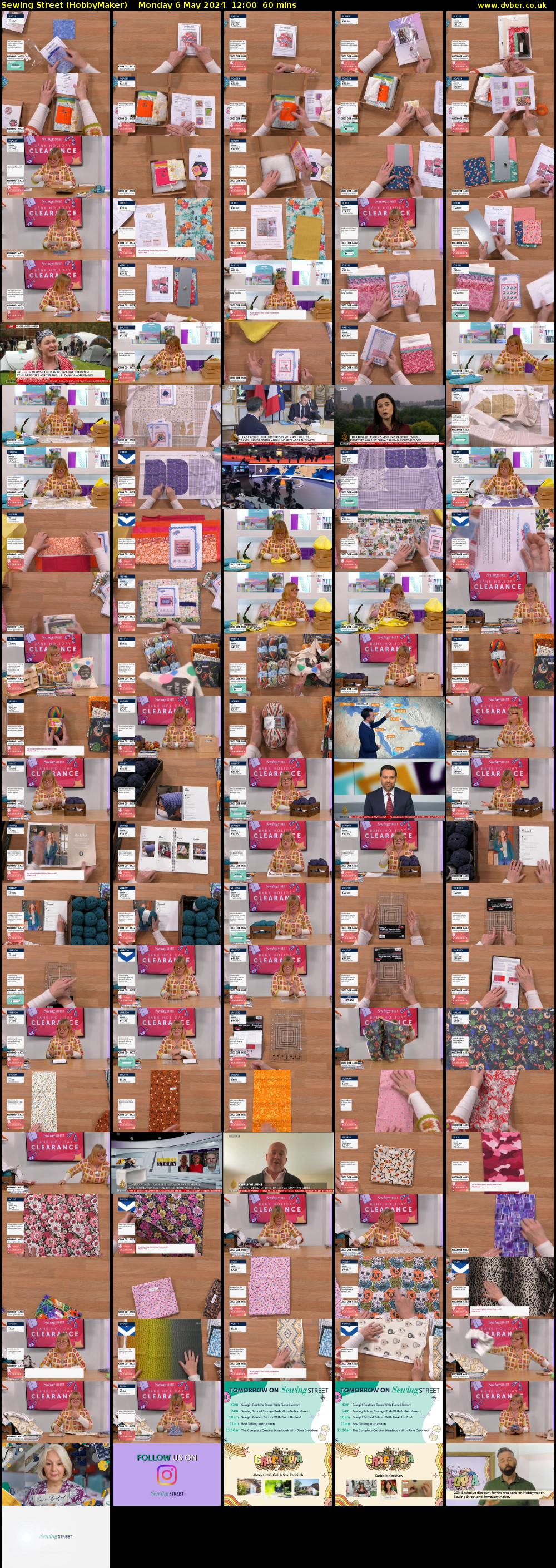 Sewing Street (HobbyMaker) Monday 6 May 2024 12:00 - 13:00
