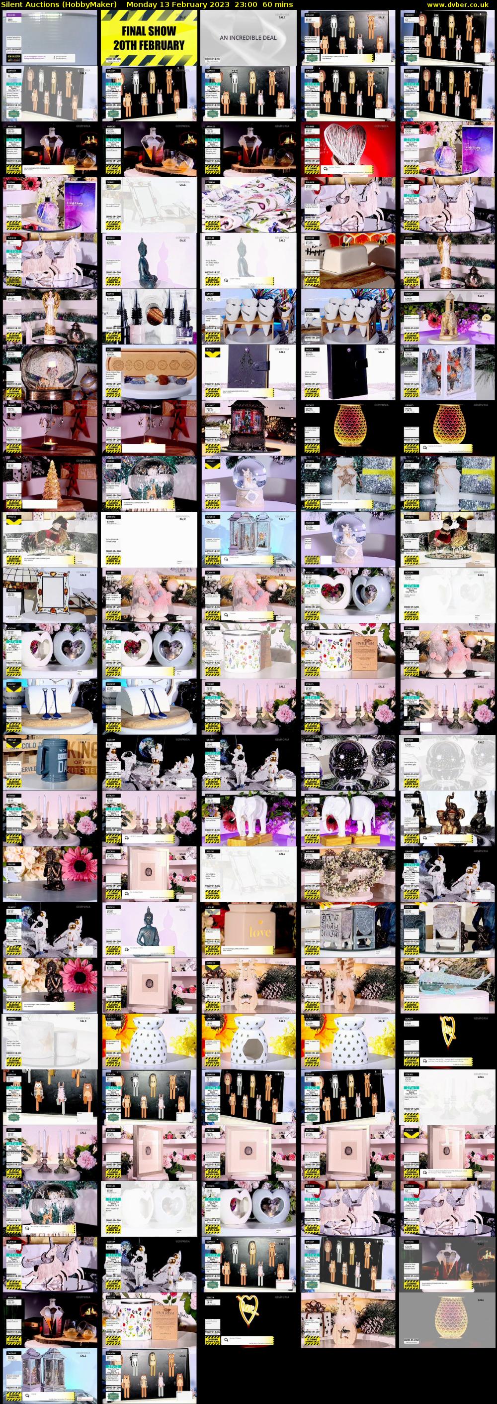 Silent Auctions (HobbyMaker) Monday 13 February 2023 23:00 - 00:00
