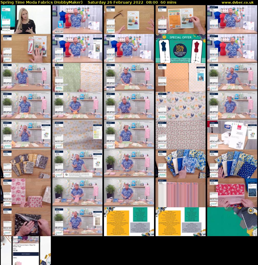 Spring Time Moda Fabrics (HobbyMaker) Saturday 26 February 2022 08:00 - 09:00