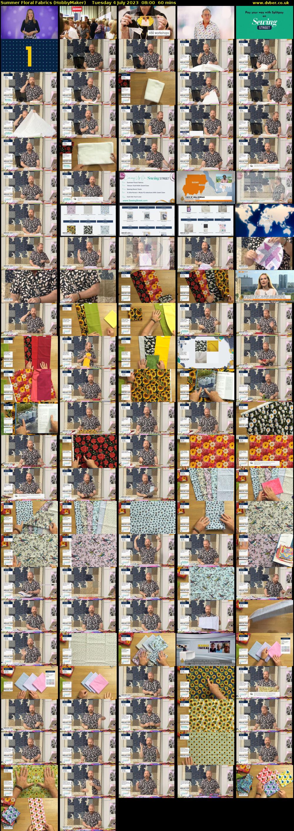Summer Floral Fabrics (HobbyMaker) Tuesday 4 July 2023 08:00 - 09:00