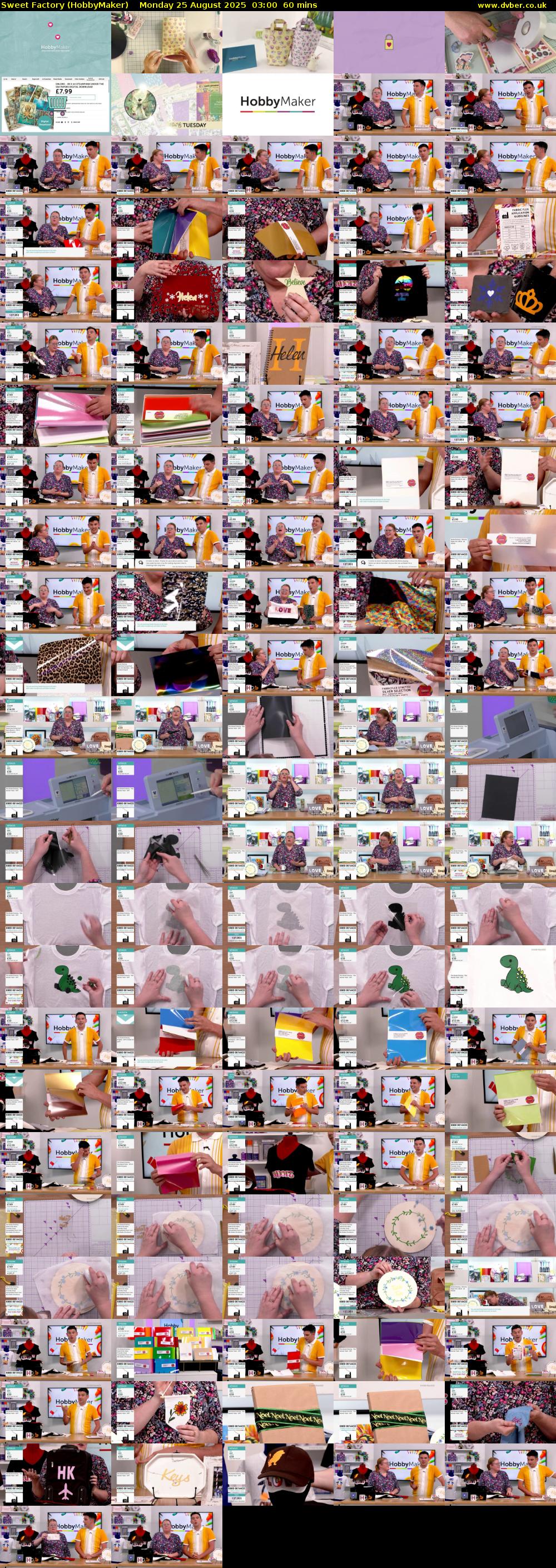 Sweet Factory (HobbyMaker) Monday 25 August 2025 03:00 - 04:00