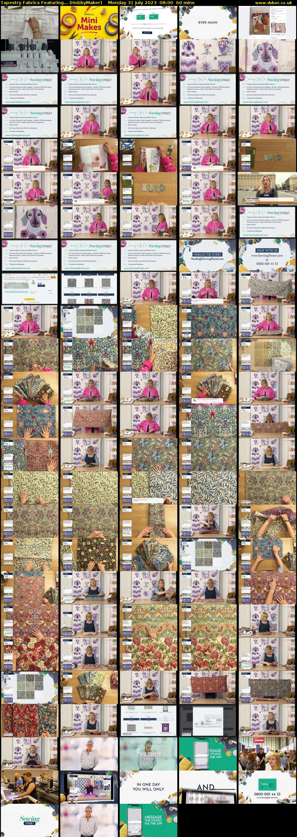 Tapestry Fabrics Featuring... (HobbyMaker) Monday 31 July 2023 08:00 - 09:00