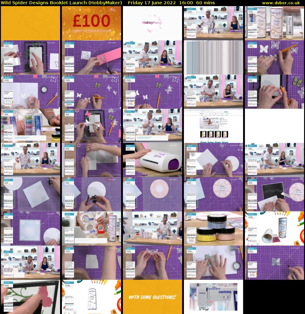 Wild Spider Designs Booklet Launch (HobbyMaker) Friday 17 June 2022 16:00 - 17:00