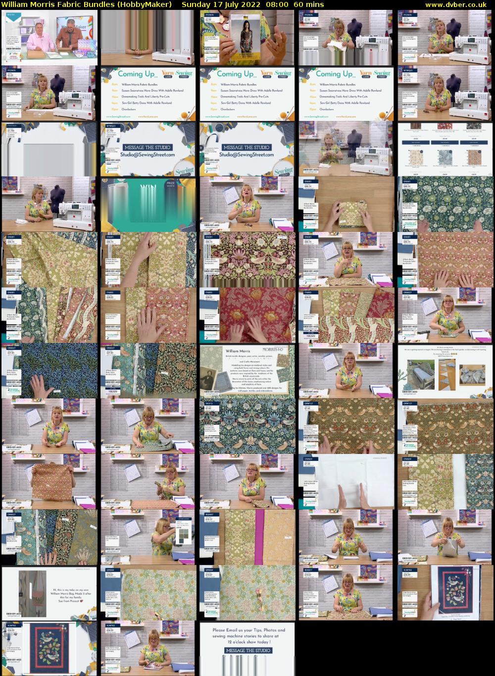 William Morris Fabric Bundles (HobbyMaker) Sunday 17 July 2022 08:00 - 09:00