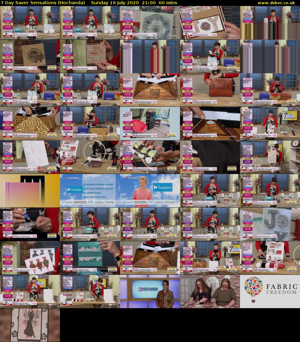 7 Day Saver Sensations (Hochanda) Sunday 19 July 2020 21:00 - 22:00