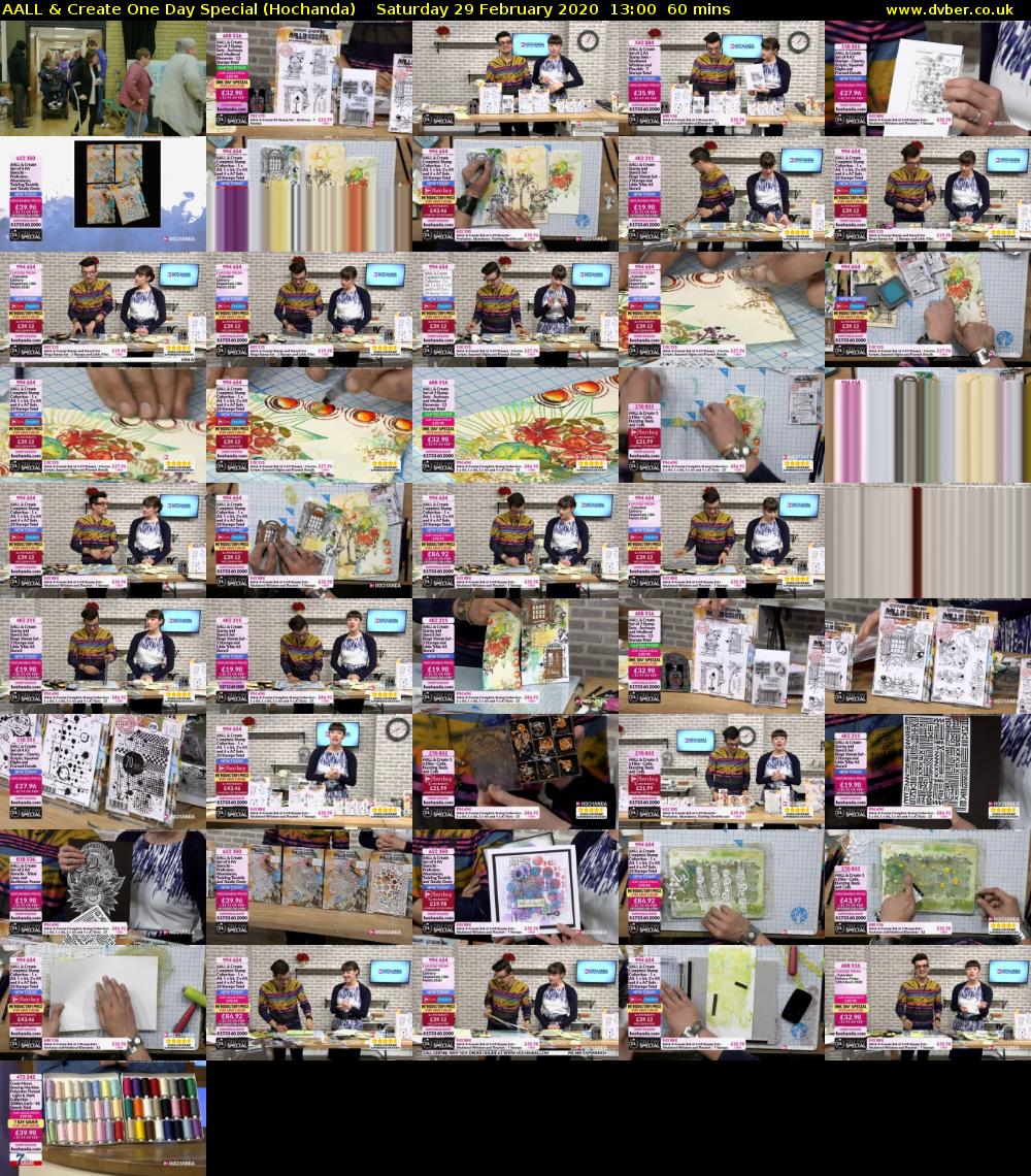 AALL & Create One Day Special (Hochanda) Saturday 29 February 2020 13:00 - 14:00
