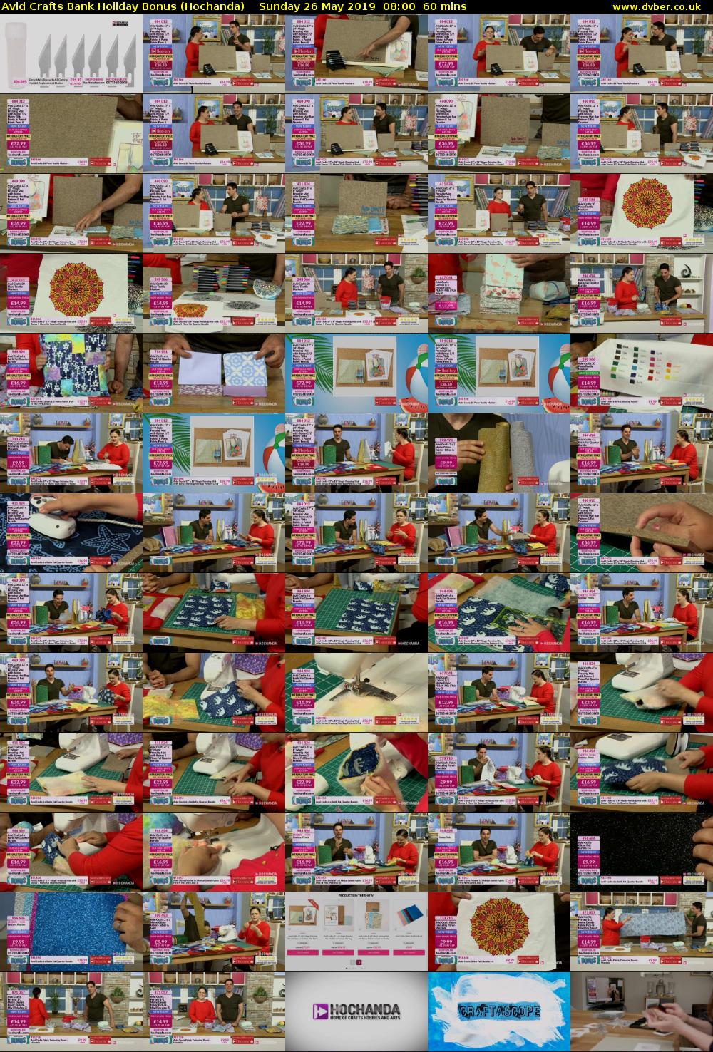 Avid Crafts Bank Holiday Bonus (Hochanda) Sunday 26 May 2019 08:00 - 09:00