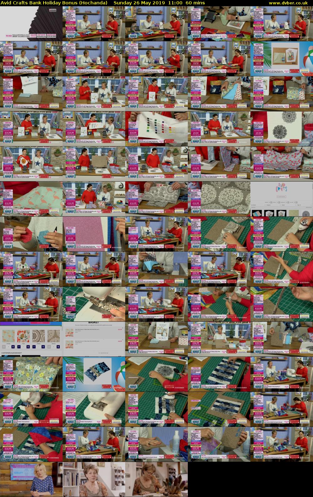 Avid Crafts Bank Holiday Bonus (Hochanda) Sunday 26 May 2019 11:00 - 12:00
