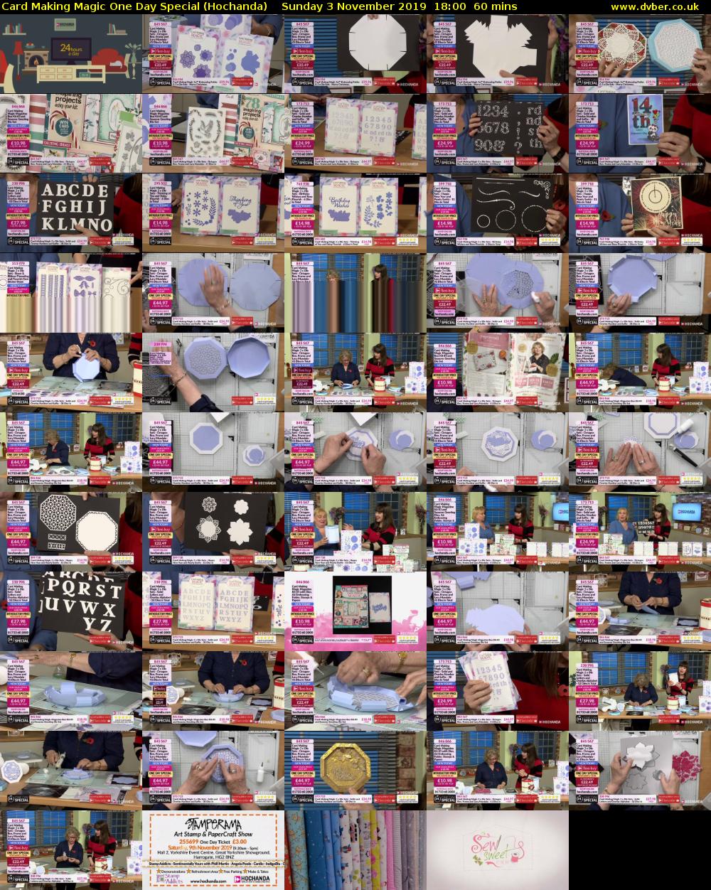 Card Making Magic One Day Special (Hochanda) Sunday 3 November 2019 18:00 - 19:00