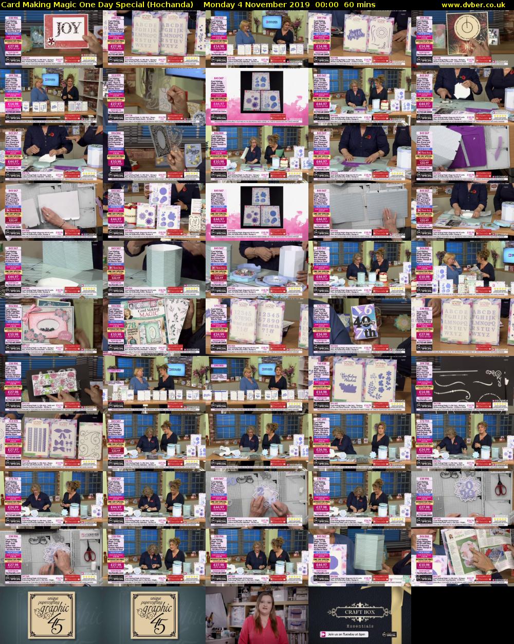 Card Making Magic One Day Special (Hochanda) Monday 4 November 2019 00:00 - 01:00