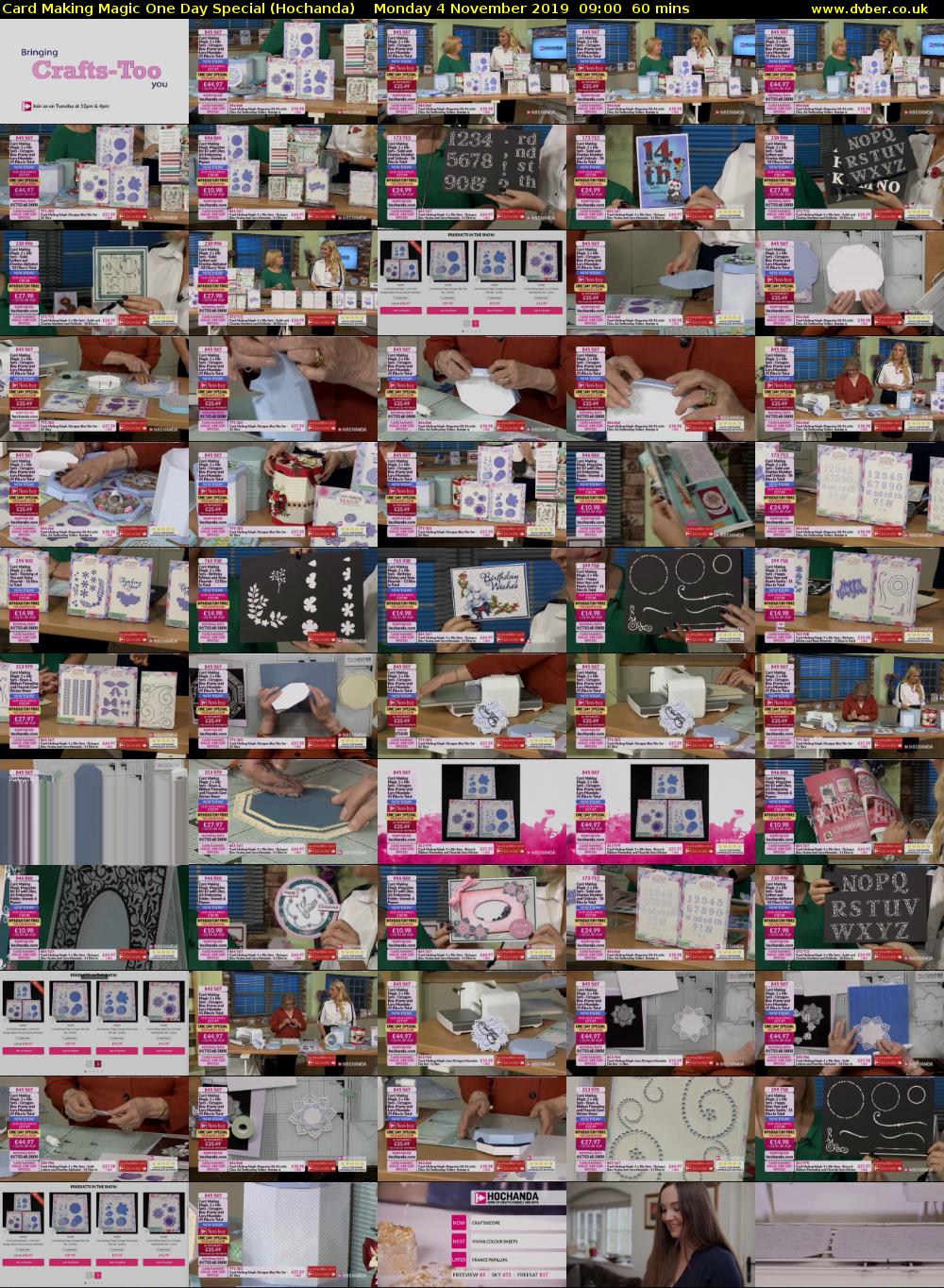 Card Making Magic One Day Special (Hochanda) Monday 4 November 2019 09:00 - 10:00