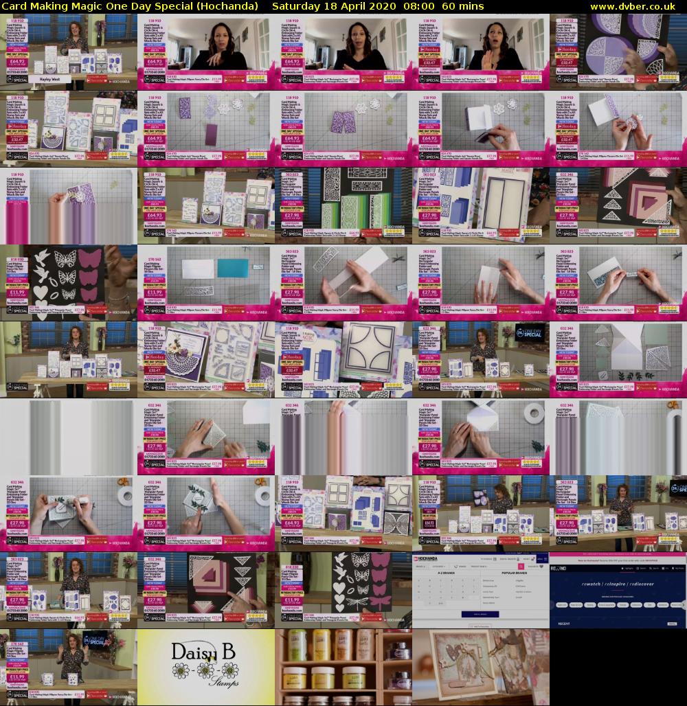 Card Making Magic One Day Special (Hochanda) Saturday 18 April 2020 08:00 - 09:00