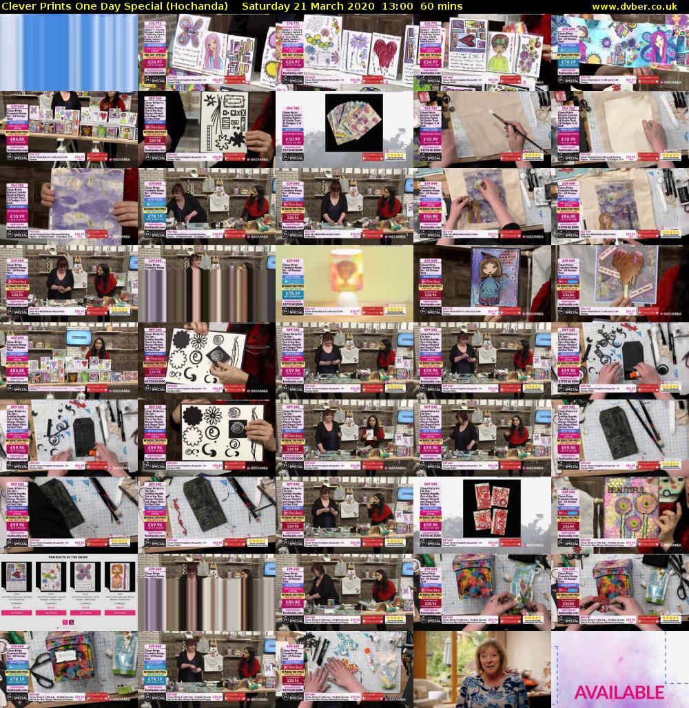 Clever Prints One Day Special (Hochanda) Saturday 21 March 2020 13:00 - 14:00