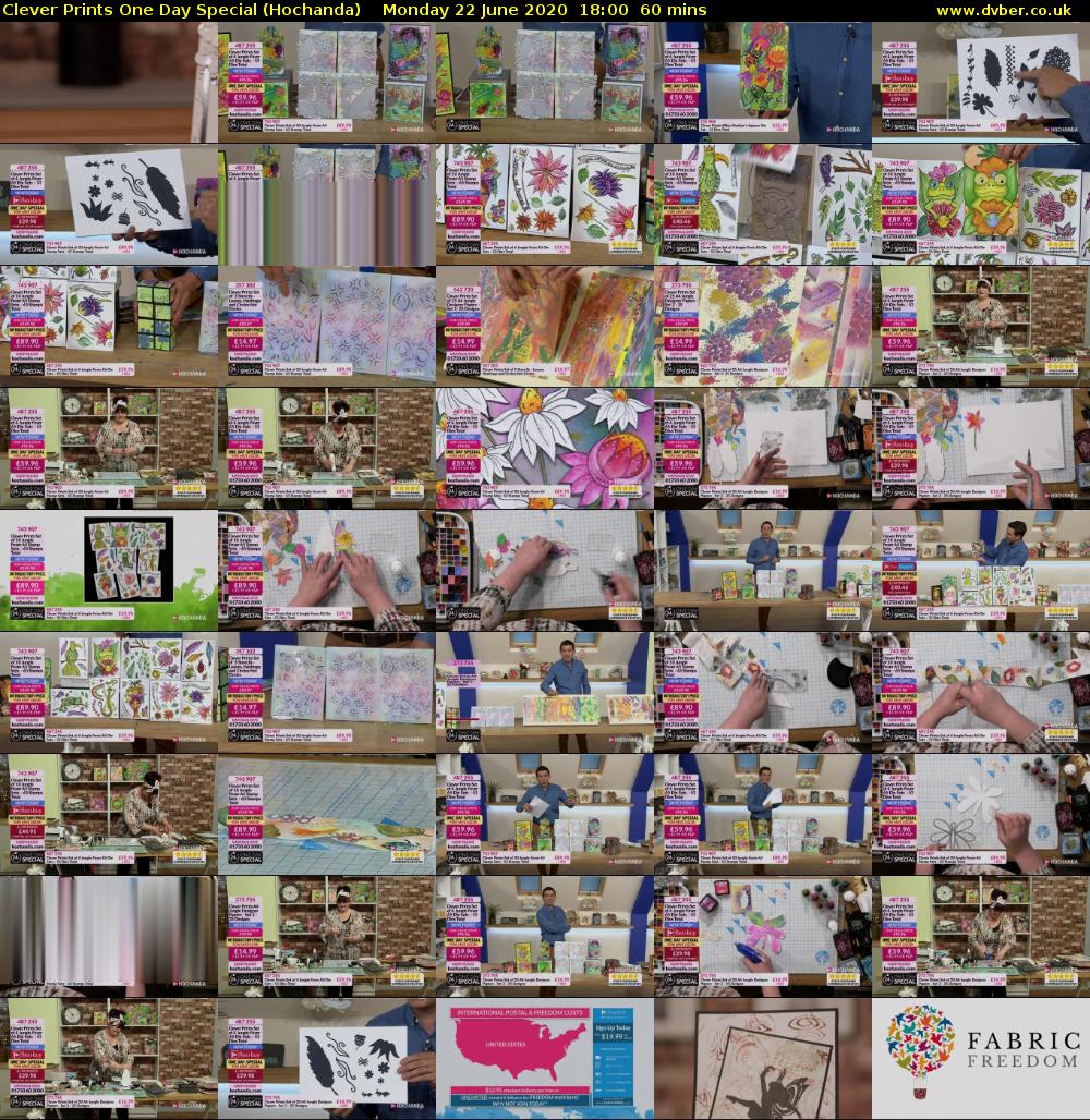 Clever Prints One Day Special (Hochanda) Monday 22 June 2020 18:00 - 19:00