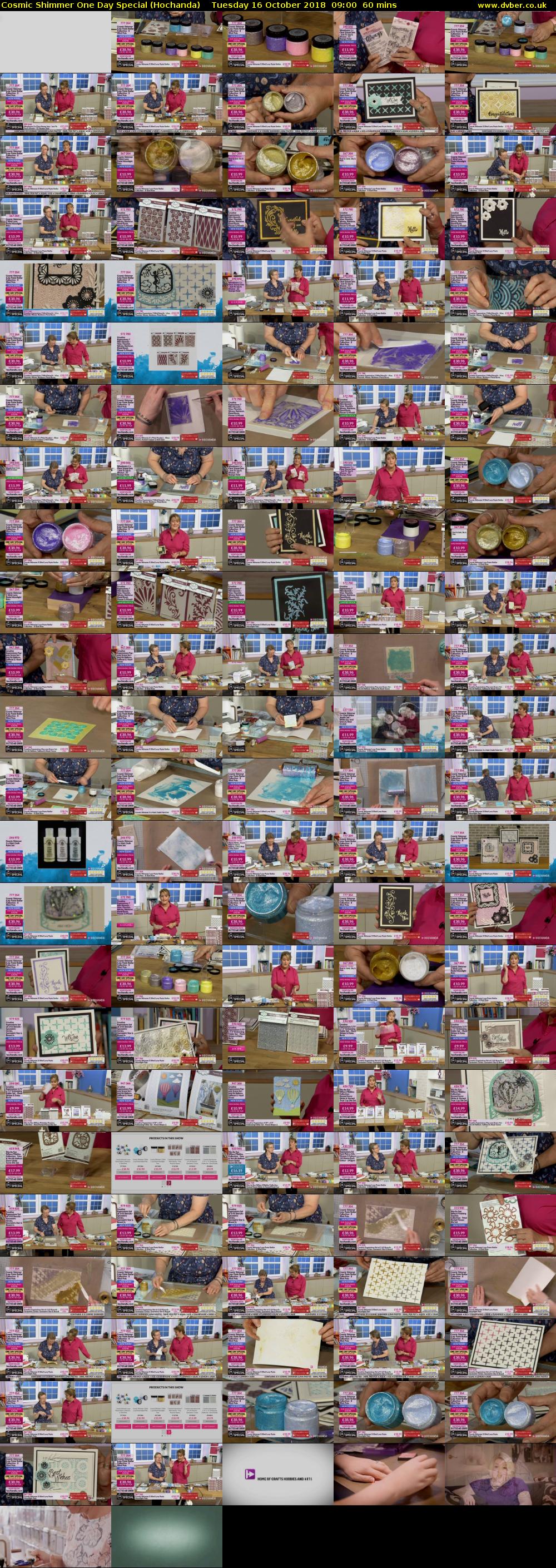 Cosmic Shimmer One Day Special (Hochanda) Tuesday 16 October 2018 09:00 - 10:00