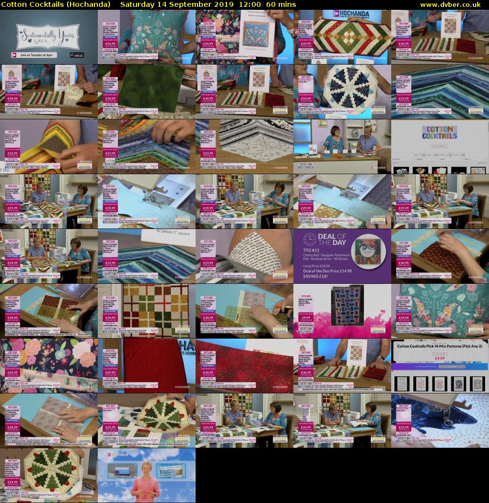 Cotton Cocktails (Hochanda) Saturday 14 September 2019 12:00 - 13:00