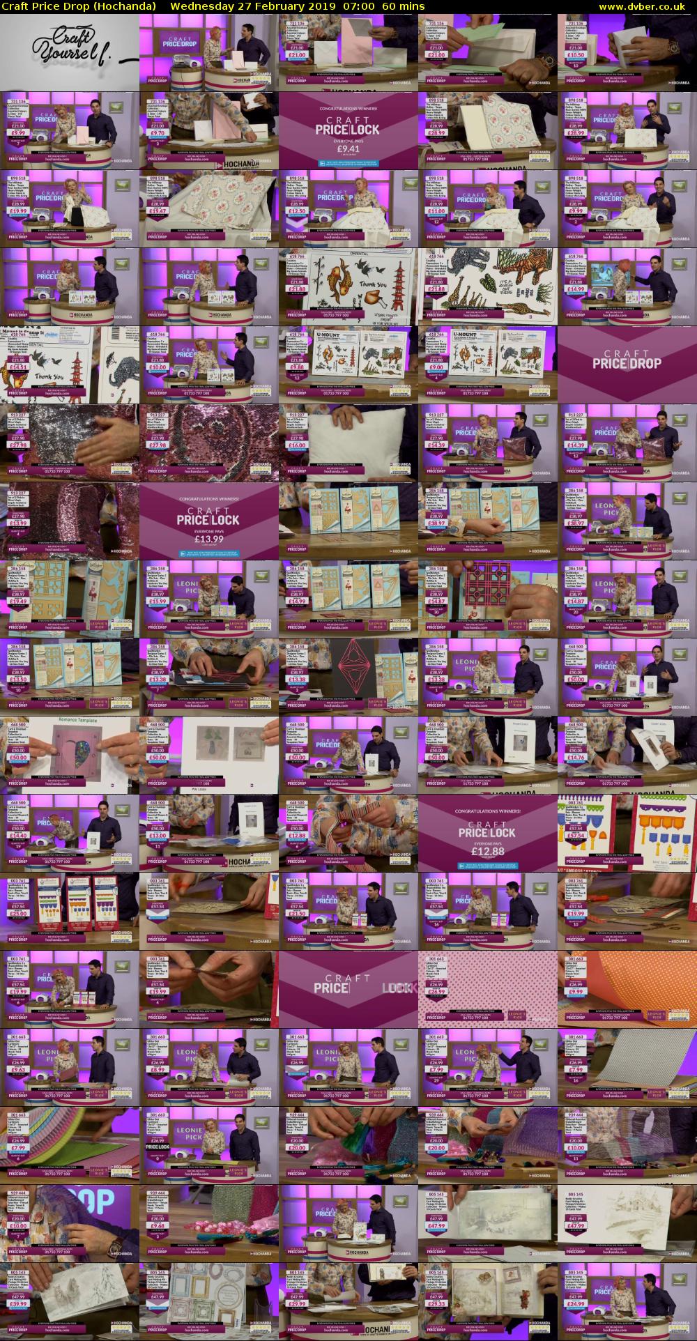 Craft Price Drop (Hochanda) Wednesday 27 February 2019 07:00 - 08:00