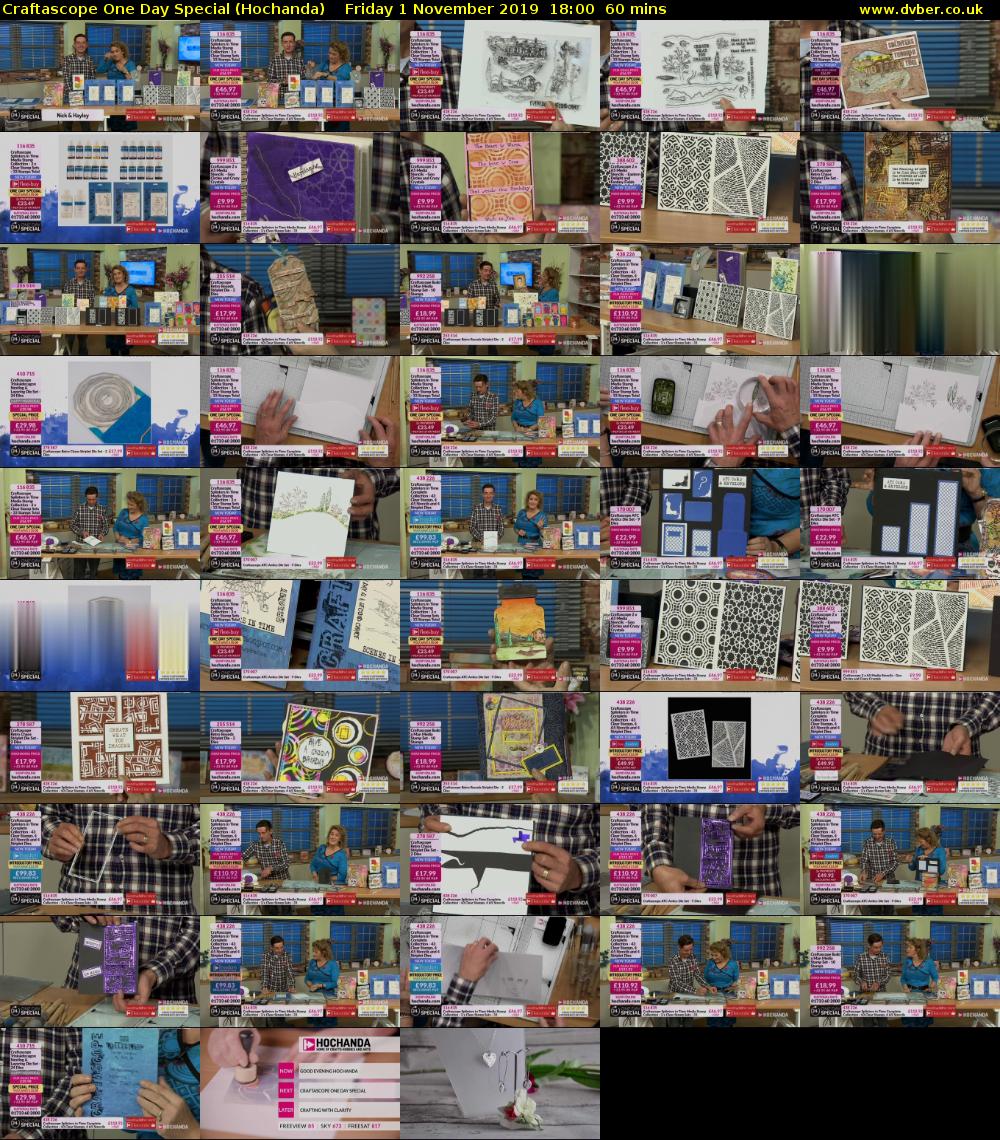 Craftascope One Day Special (Hochanda) Friday 1 November 2019 18:00 - 19:00