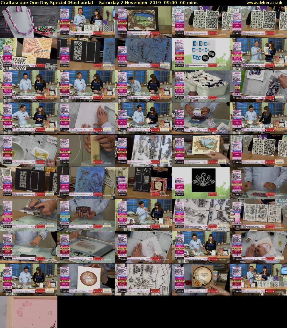 Craftascope One Day Special (Hochanda) Saturday 2 November 2019 09:00 - 10:00