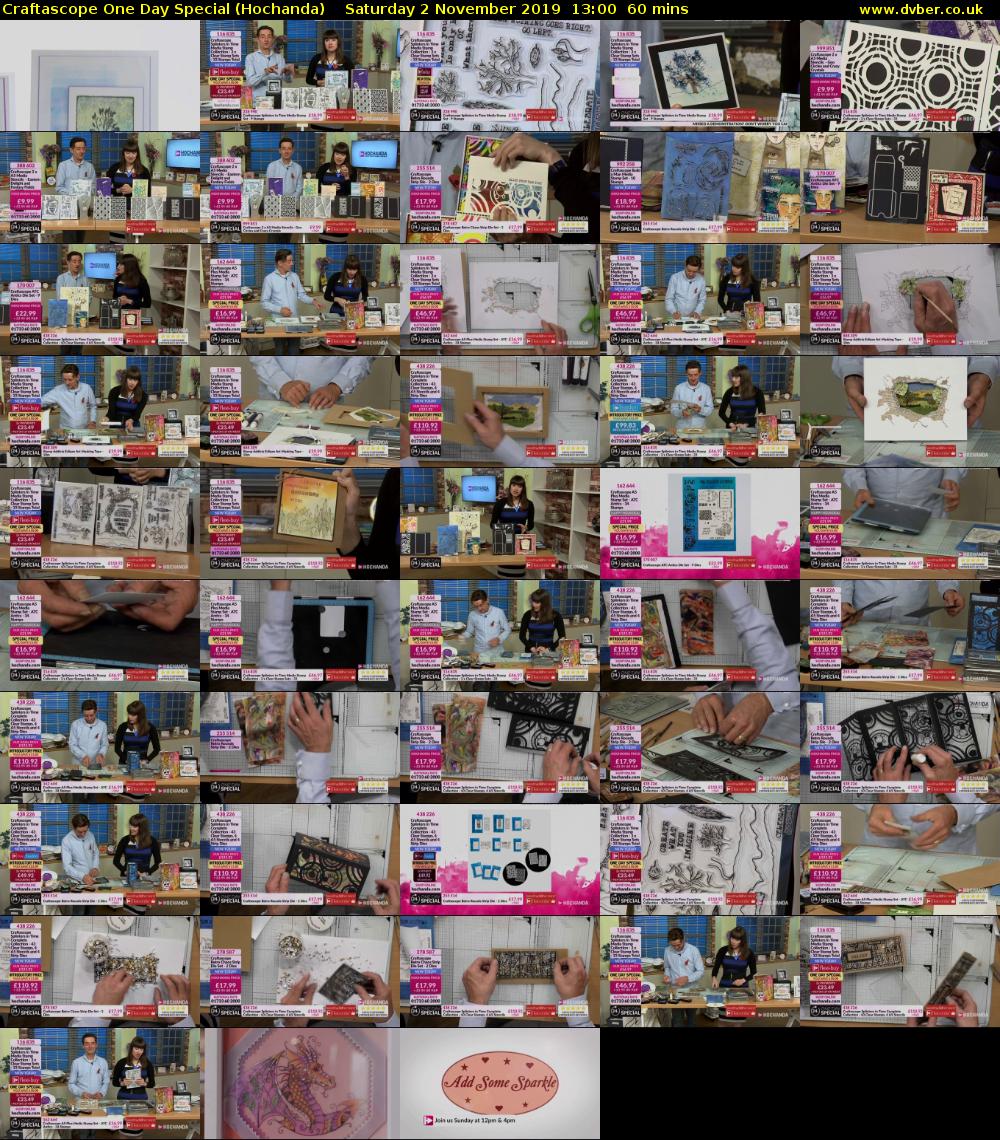 Craftascope One Day Special (Hochanda) Saturday 2 November 2019 13:00 - 14:00