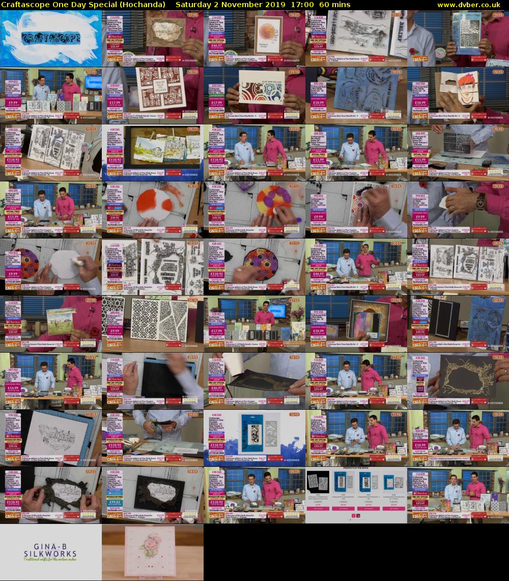 Craftascope One Day Special (Hochanda) Saturday 2 November 2019 17:00 - 18:00